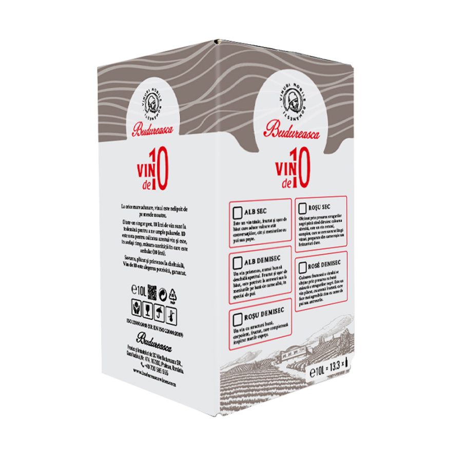 Budureasca Bag in Box White Cuvee Cupaj Alb Sec 10L